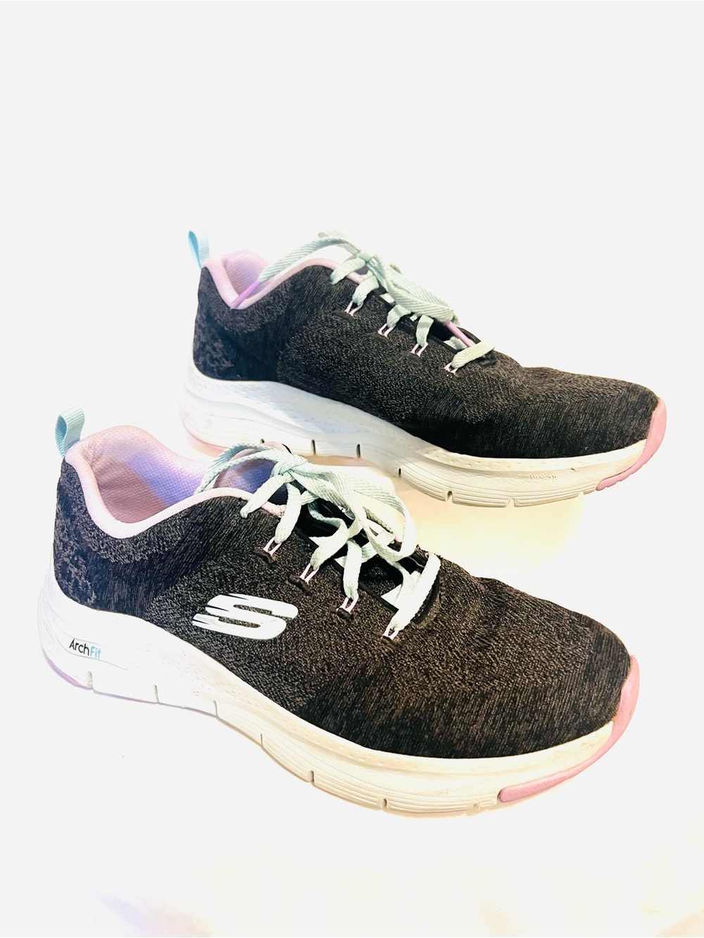 Skechers Arch Fit Arch Fit Cooled Women's 9 Black/Charcoal Athletic Sneakers
